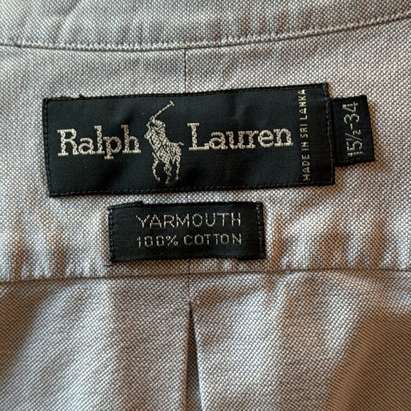 Ralph Lauren 15 1/2 -34 Blue Yarmouth Long Sleeve Button-Down Shirt - Picture 3 of 7